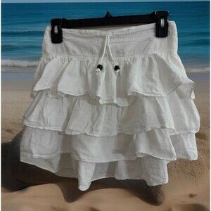 Y2K Style Resort Beach Wear Seaspice Women’s M Mini Tiered Cupcake Skirt Chic